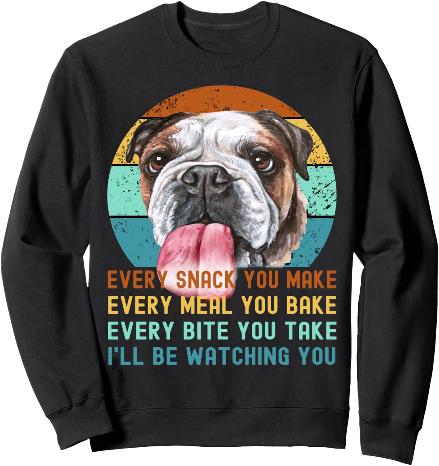 

Толстовка с изображением английского бульдога и надписью «Каждая закуска, которую вы готовите», черная English Bulldog Saying Every Snack You Make