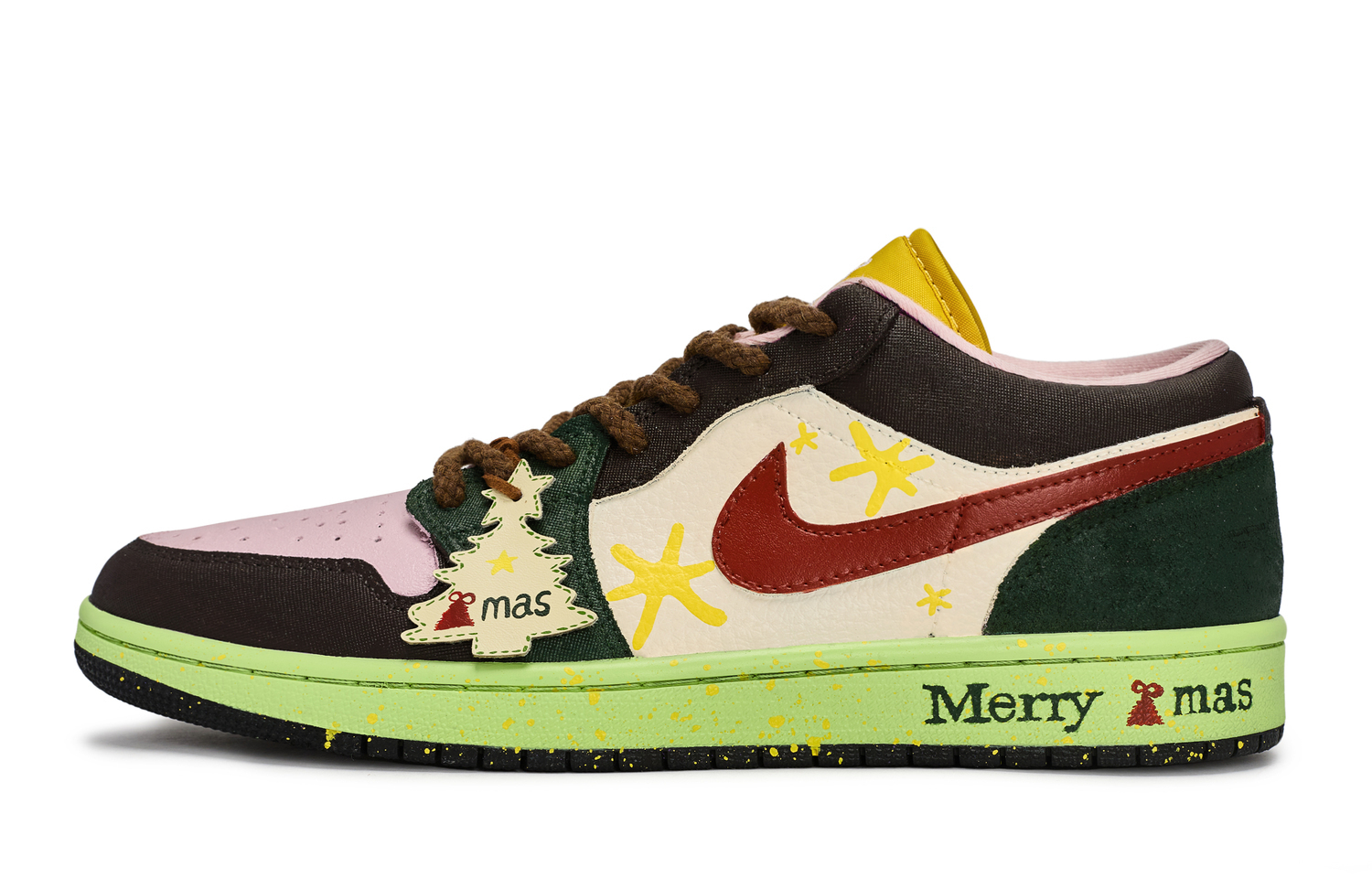 

Jordan Air 1 Vintage баскетбольные кроссовки мужские низкие Pink/Green/Yellow/Brown