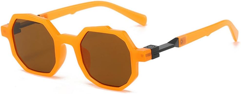 

Женские солнцезащитные очки в форме маленького многоугольника неправильной формы с прозрачными градиентными линзами и защитой от УФ-излучения UV400, мужские солнцезащитные очки в стиле панк LANGSER, Orange Tea