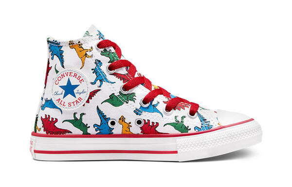 Кроссовки chuck taylor all star dinosaurs high top 'white red' Converse, белый — фото 2