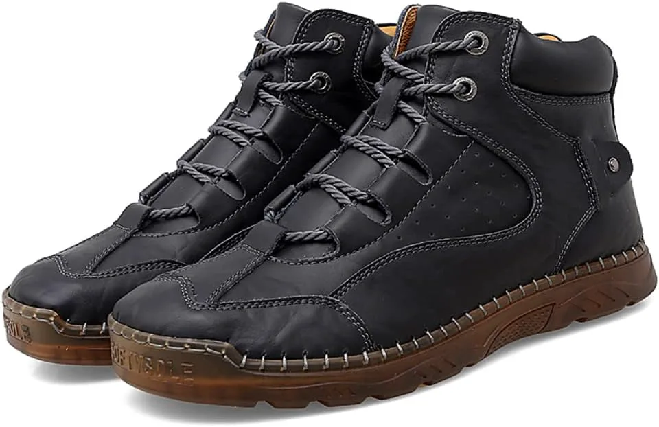 

Мужские низкие ботинки SUKKCCNO из коровьей кожи, удобные повседневные оксфорды с шнуровкой на щиколотке, модные универсальные туфли с верхом из натуральной кожи, черный