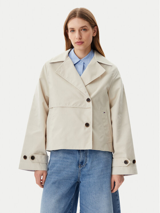 

Пальто прямого кроя DW0DW21348 Tommy Jeans, бежевый