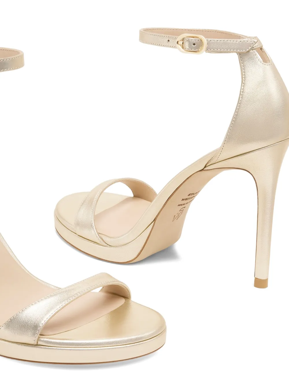 Босоножки на платформе с ремешком на щиколотке Stuart Weitzman, золотой — фото 4