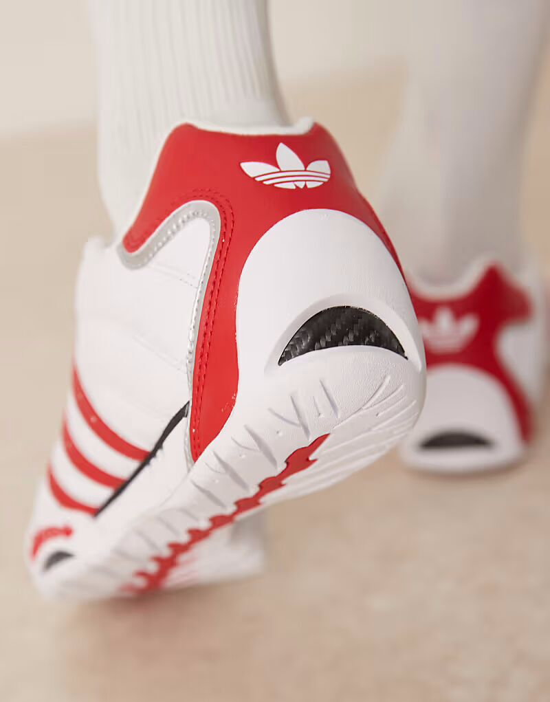 Adidas Originals - Adracer Low - Кроссовки белого и красного цвета — фото 3