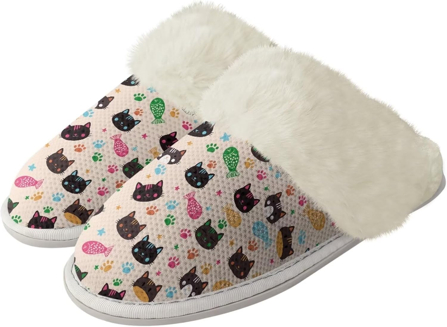 

Тапочки Forchrinse South Horse с принтом подсолнуха для женщин и мужчин, в стиле коренных американцев, с мягкой подкладкой из памяти формы, теплые, с противоскользящей резиновой подошвой, Colorful Cat Paw Print