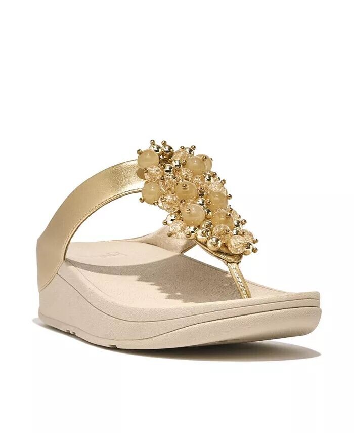 

Женские сандалии Fino с украшением на носок и бусинами FitFlop, слоновая кость