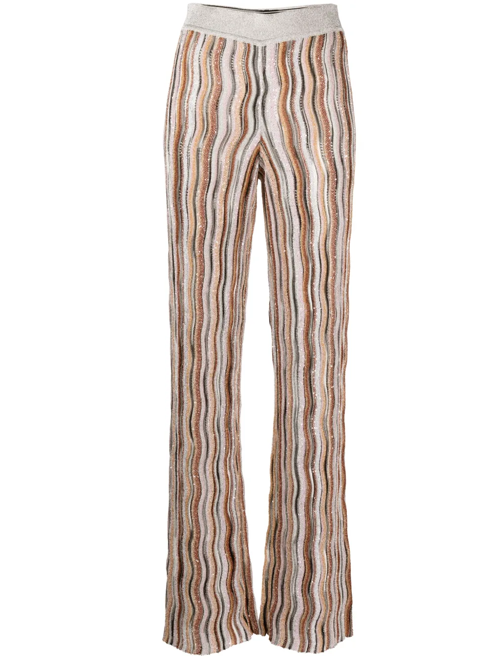 

Расклешенные брюки с пайетками Missoni, серебяный