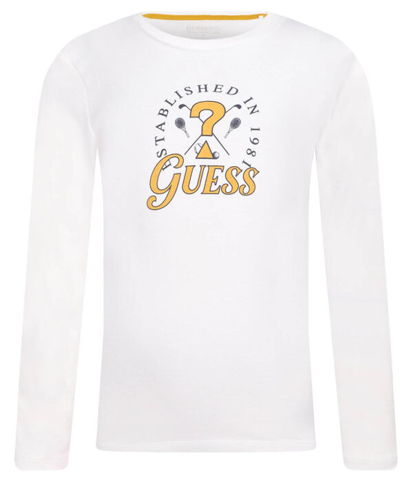 

Лонгслив детский Guess с рисунком, белый