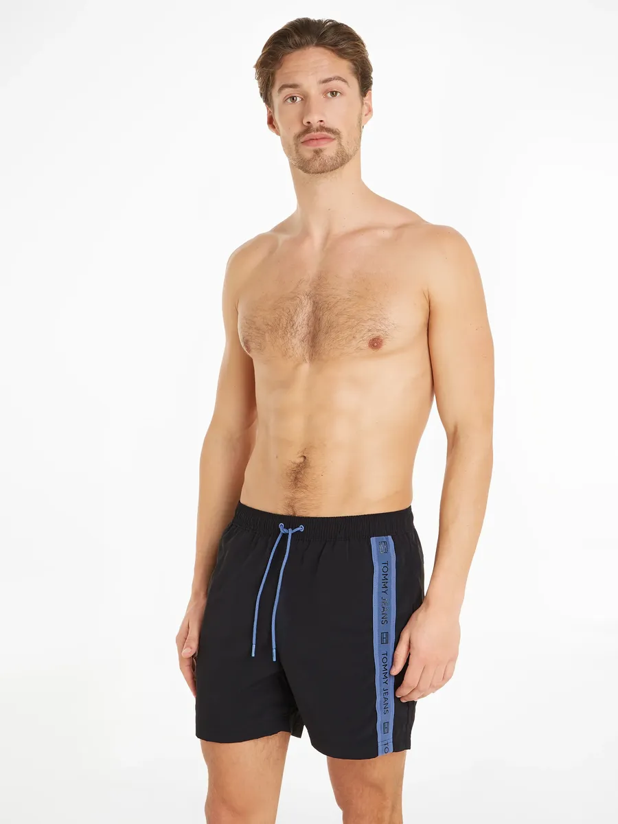 

Купальные шорты Tommy Hilfiger Swimwear "SF MEDIUM DRAWSTRING SIDE TAPE", с лентами с логотипом, черный