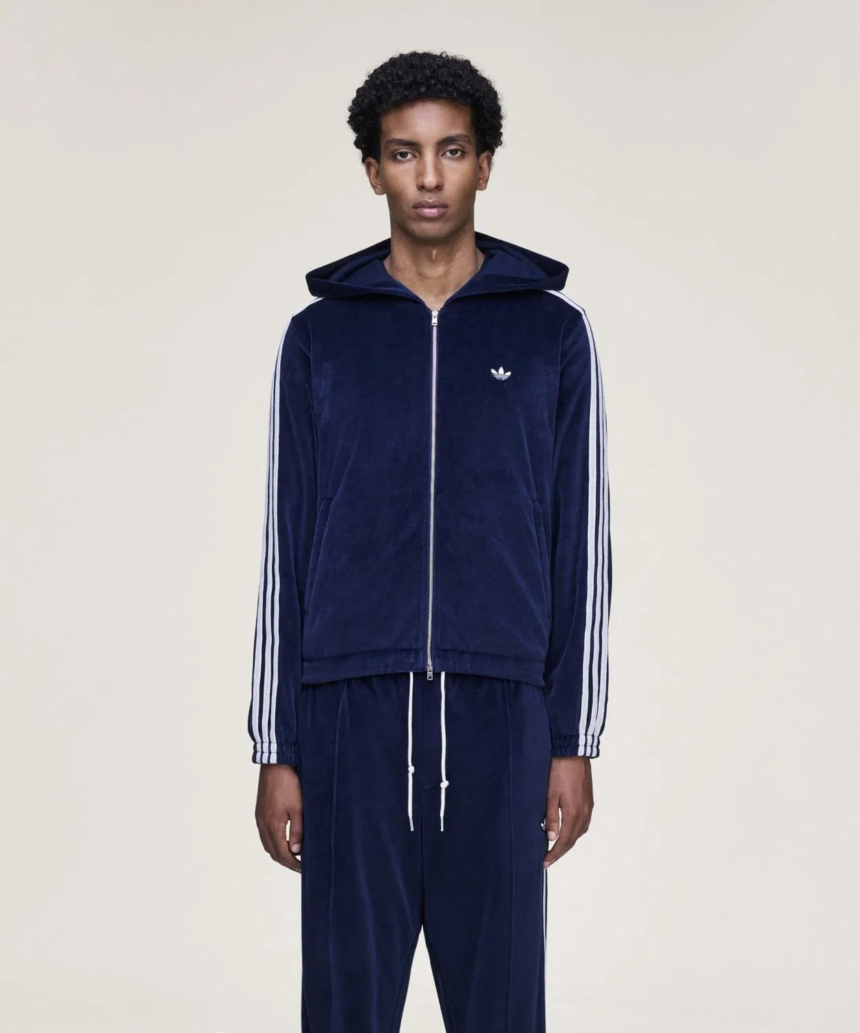 Куртка-трактор из велюра adidas Originals by Wales Bonner, синяя