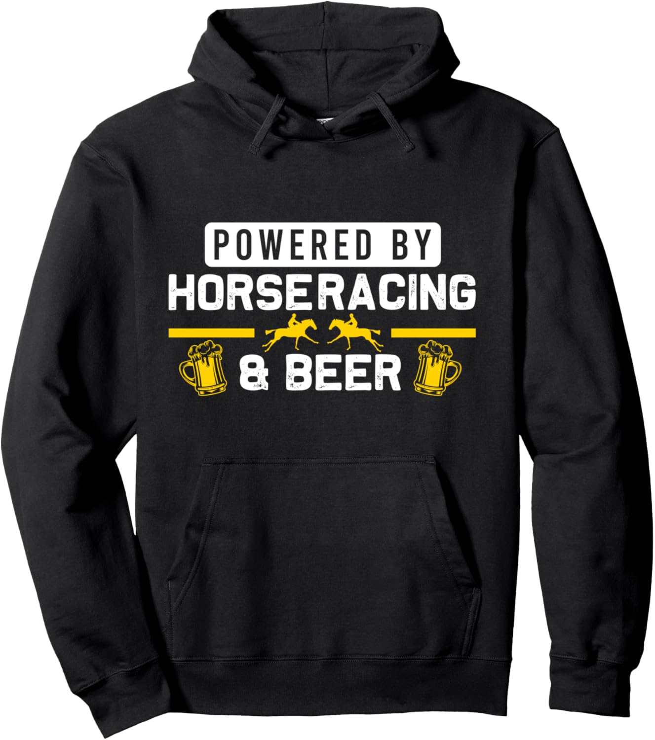 

Худи с изображением лошади на скачках и за кружкой пива Horse Racing & Beer Gifts, черный