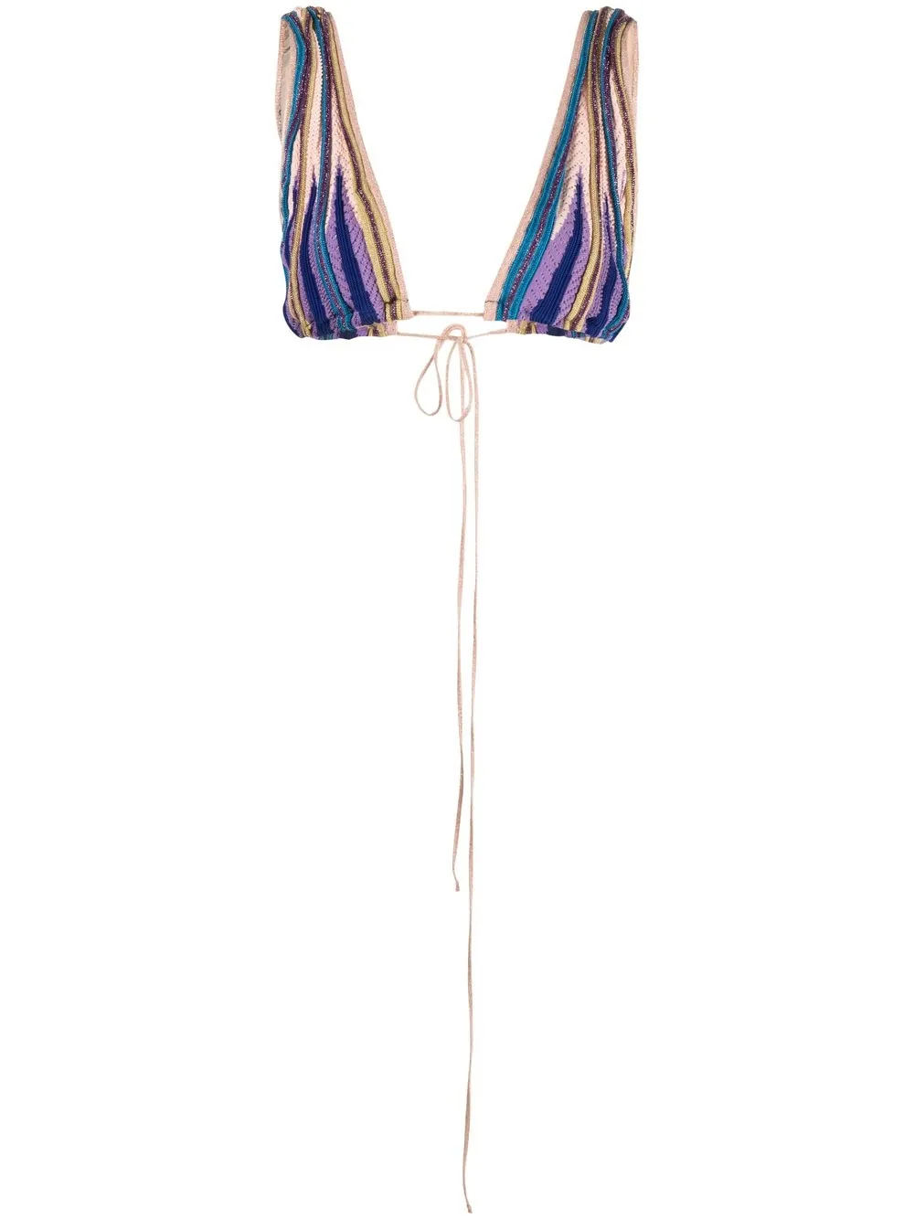 

Полосатый топ с завязками Forte Forte, фиолетовый