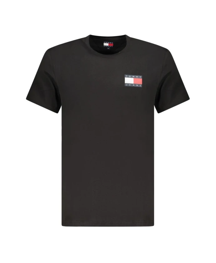 

Черная хлопковая мужская футболка Tommy Hilfiger, черный