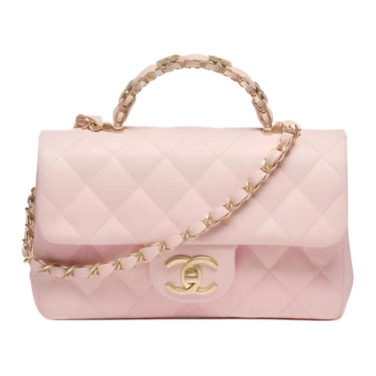 

CHANEL Кожаная сумка через плечо миниатюрная женская розовая