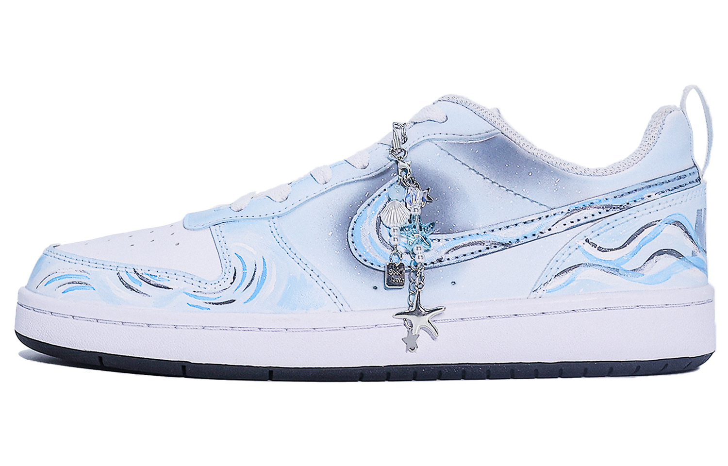 

Nike Кроссовки для скейтбординга Court Borough Sea Whisper Ice Island низкие детские White Blue