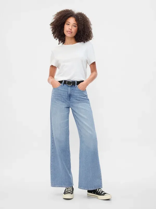 Джинсы Bergie wide leg Gap, light wash — фото 2