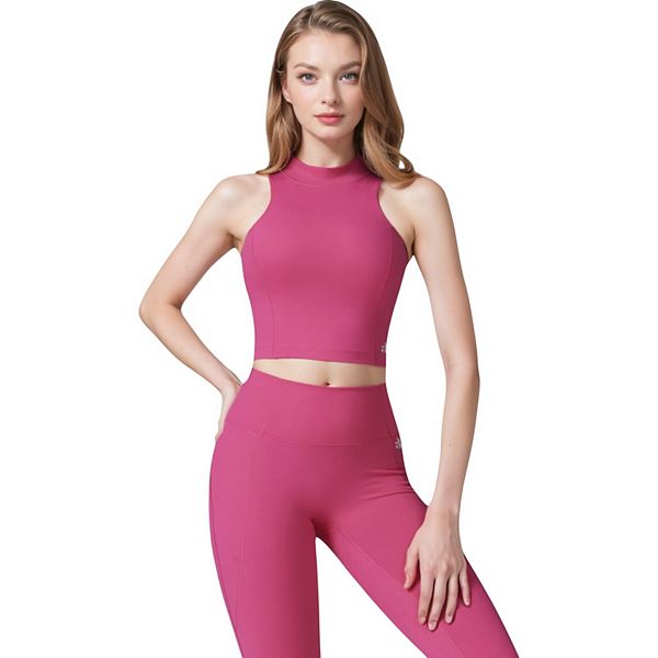 

Женский укороченный топ с высоким воротником и дизайном racerback Anna-Kaci, Fuchsia