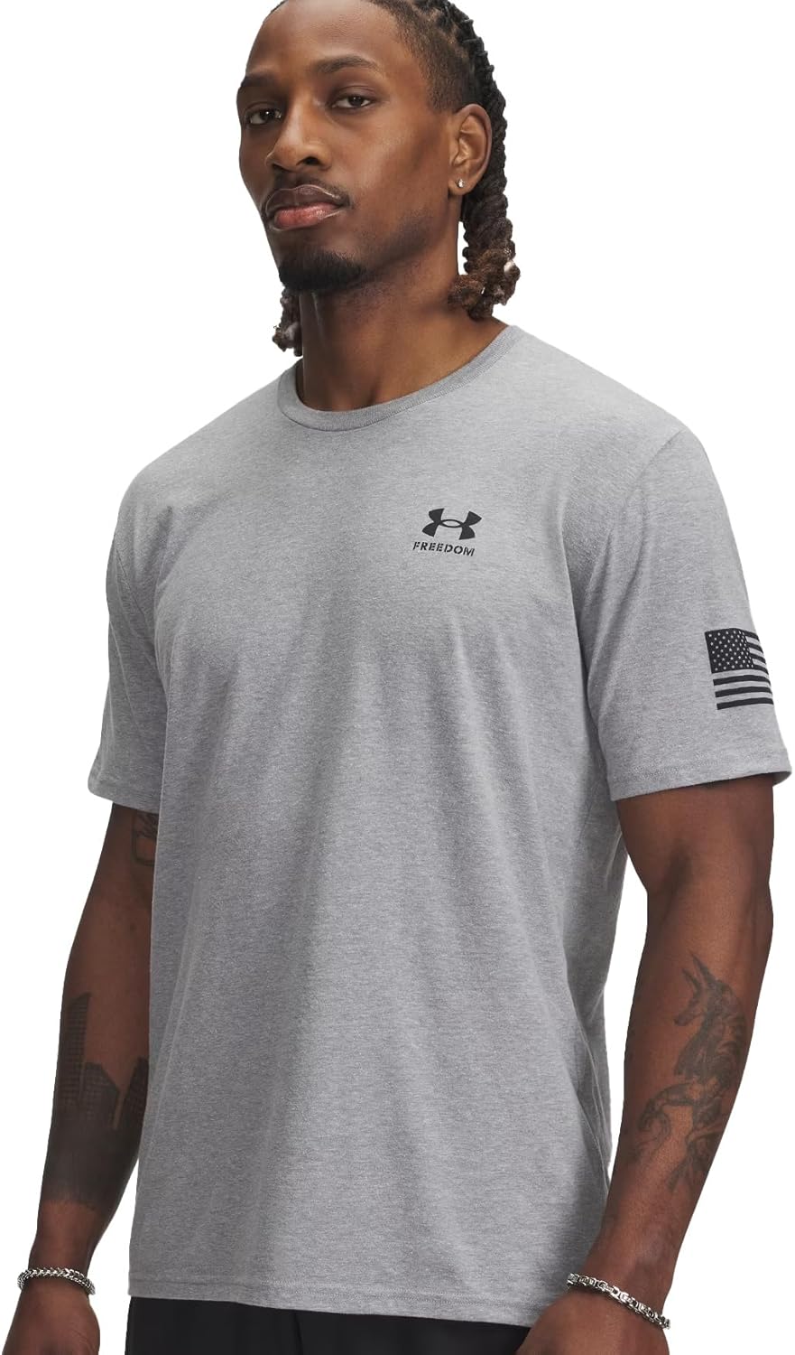 

Мужская футболка с коротким рукавом Under Armour Freedom Flag, (035) Steel Light Heather/Black, Черный, Мужская футболка с коротким рукавом Under Armour Freedom Flag, (035) Steel Light Heather/Black