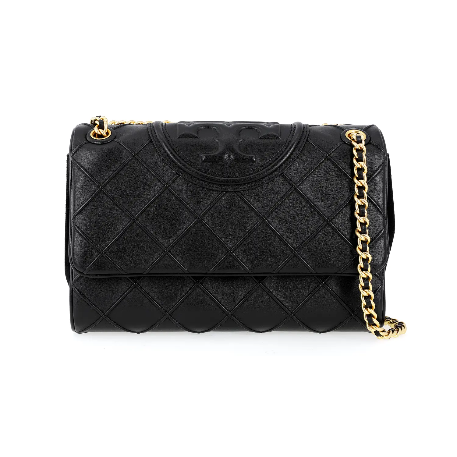 

TORY BURCH Мягкая кожаная трансформируемая сумка через плечо черная
