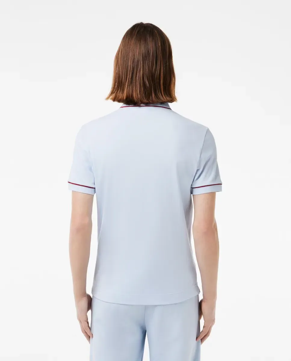 Поло Lacoste Paris мужское, прямого кроя, эластичное пике, светло-голубой — фото 2