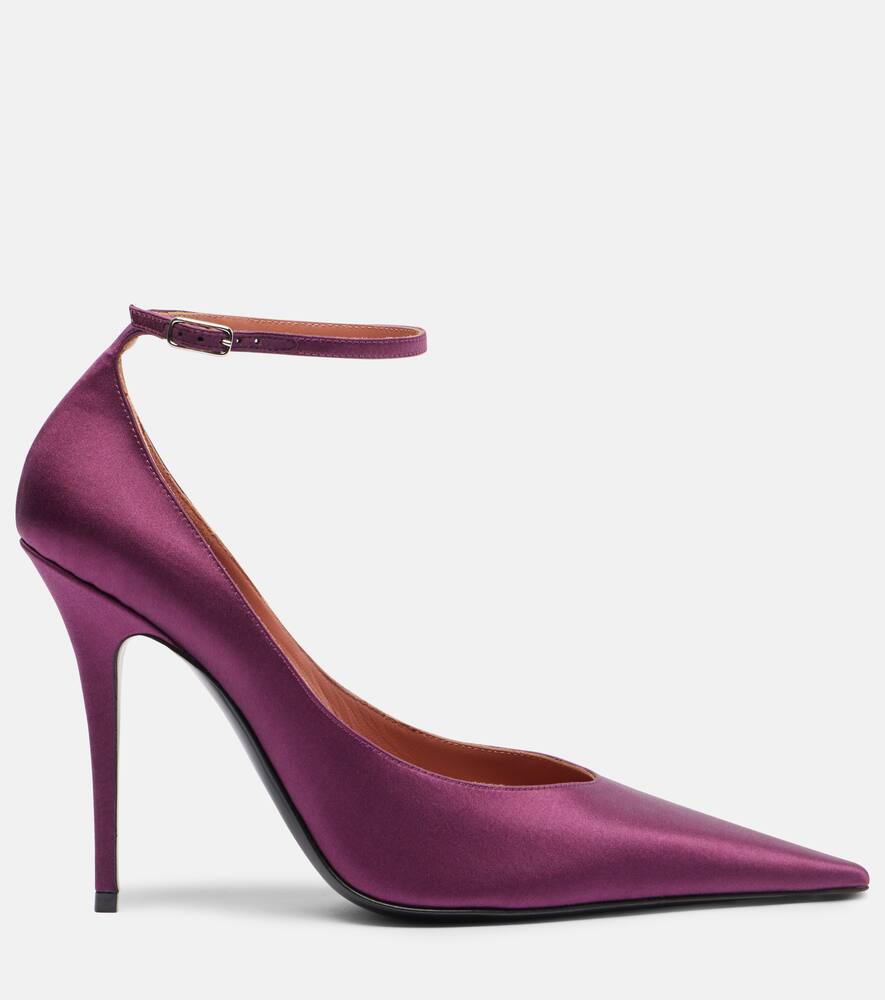 Туфли-лодочки Anok 105 из сатина Amina Muaddi, Aubergine — фото 4