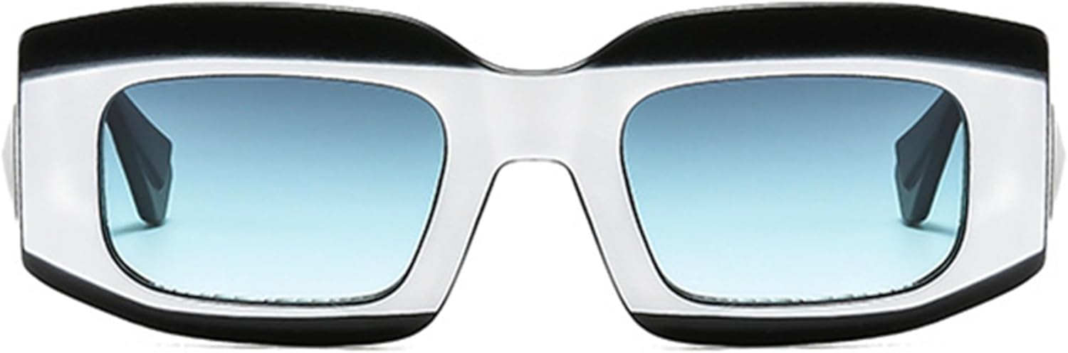 

Солнцезащитные очки Bullabulling в стиле ретро, ​​прямоугольные, для мужчин и женщин, модные квадратные солнцезащитные очки в толстой оправе, винтажные очки 90-х, Black White