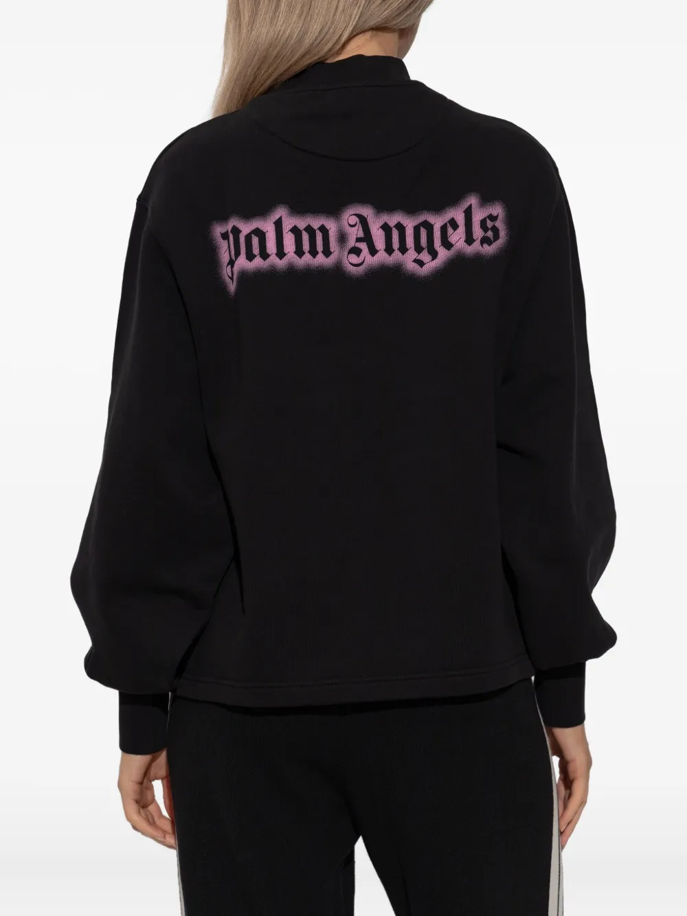 Свитшот с логотипом и воротником-стойкой Palm Angels, черный — фото 4