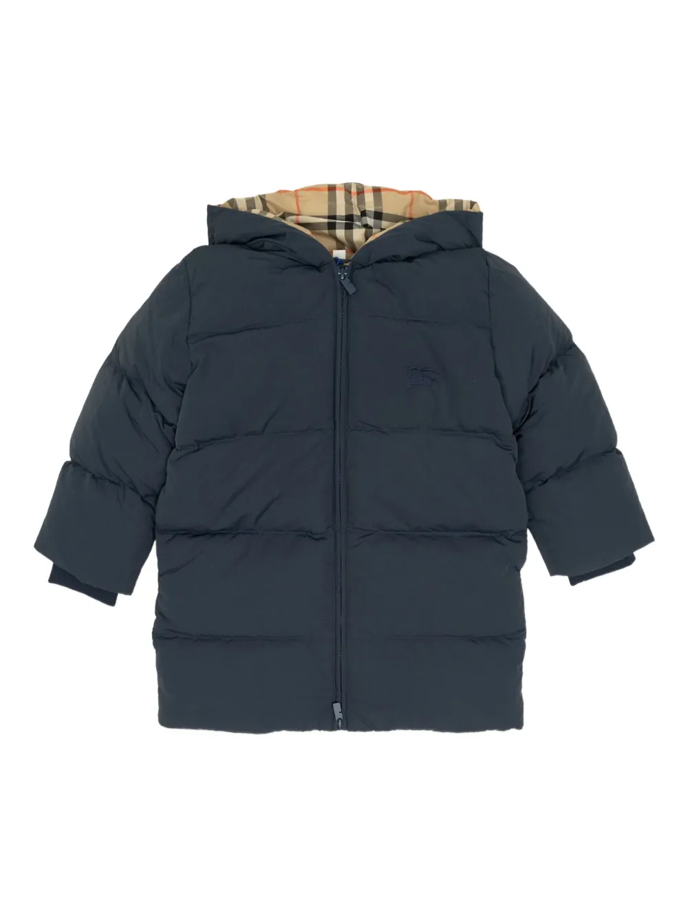 

Пуховик с капюшоном BURBERRY KIDS, синий