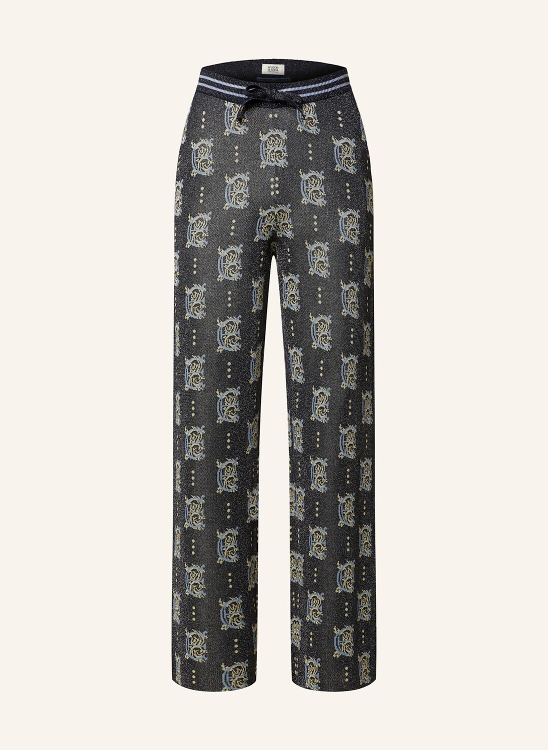 

Вязаные брюки из блестящей пряжи. Scotch & Soda, синий