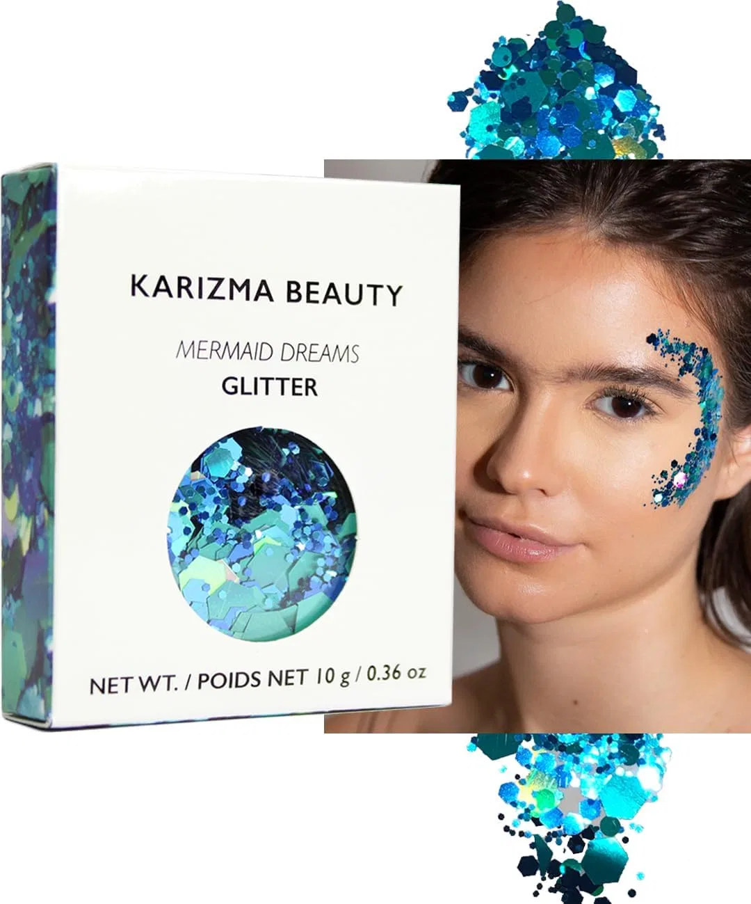 Глиттер для тела и лица Karizma Mermaid Dreams, 5 г, синий