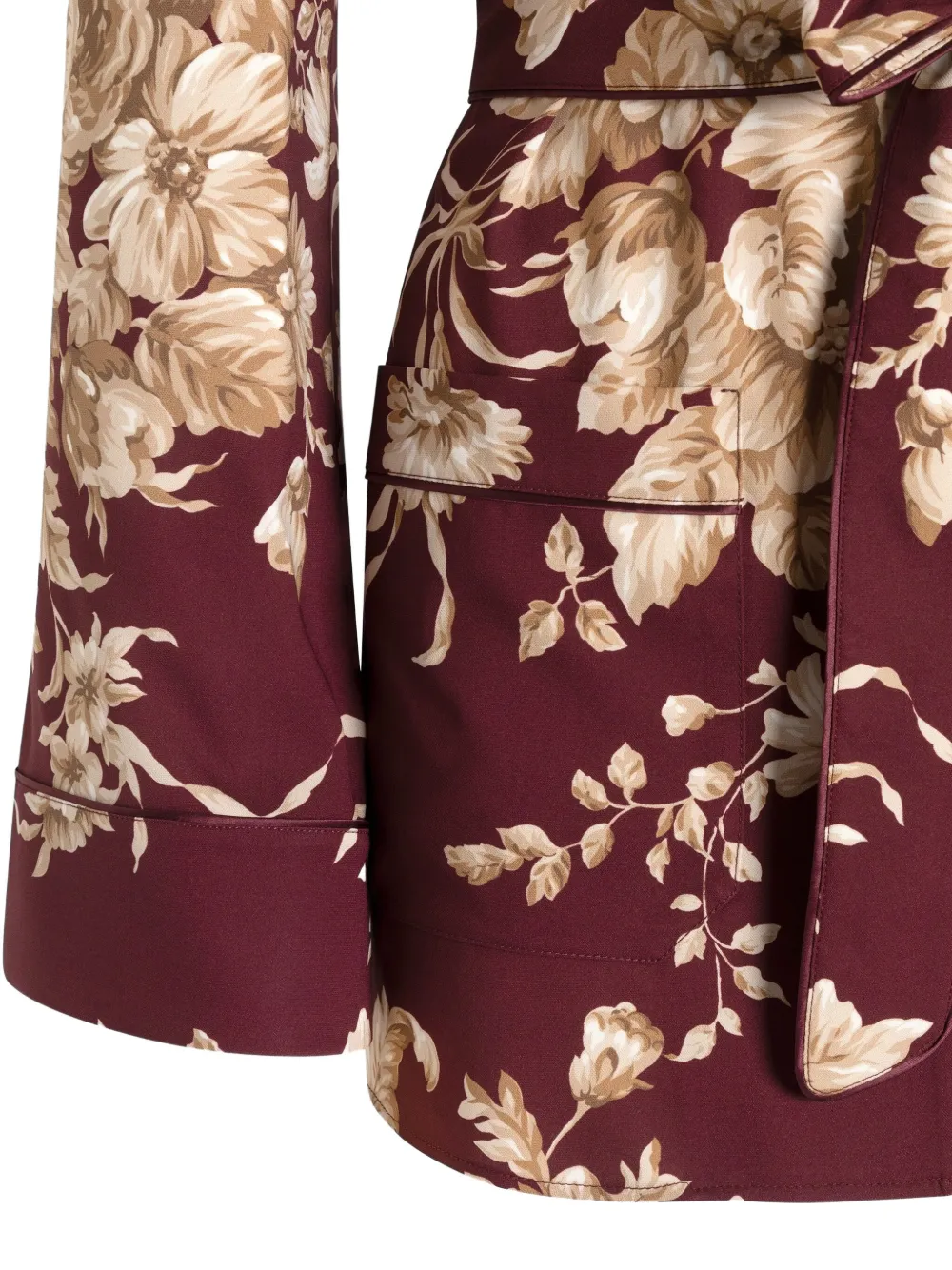 Рубашка с цветочным принтом и поясом Dolce & Gabbana, красный — фото 3