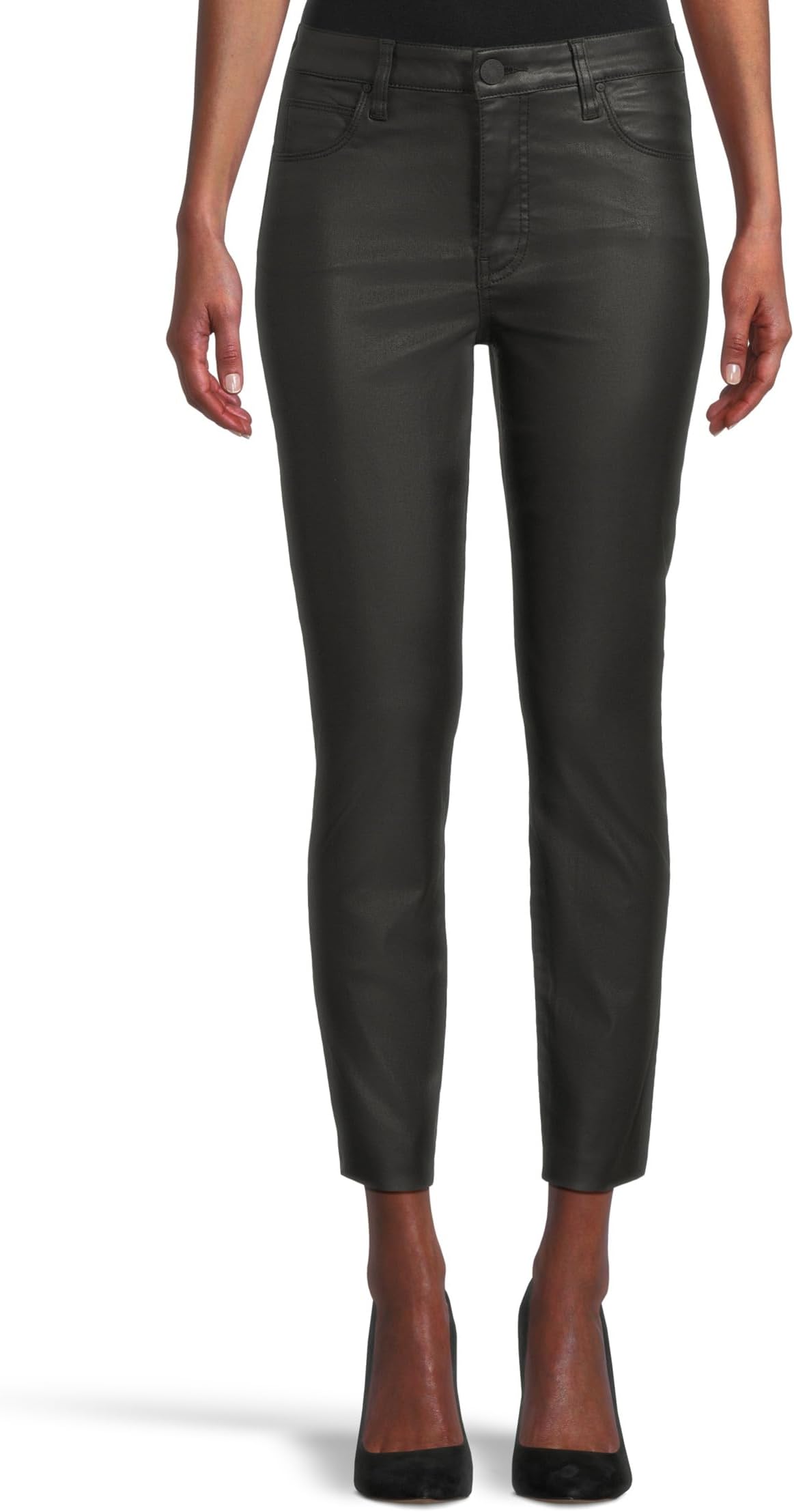 

Женские джинсы Charlize с высокой талией Fab Ab Cigarette Leg с необработанным краем, черные KUT from the Kloth, Black