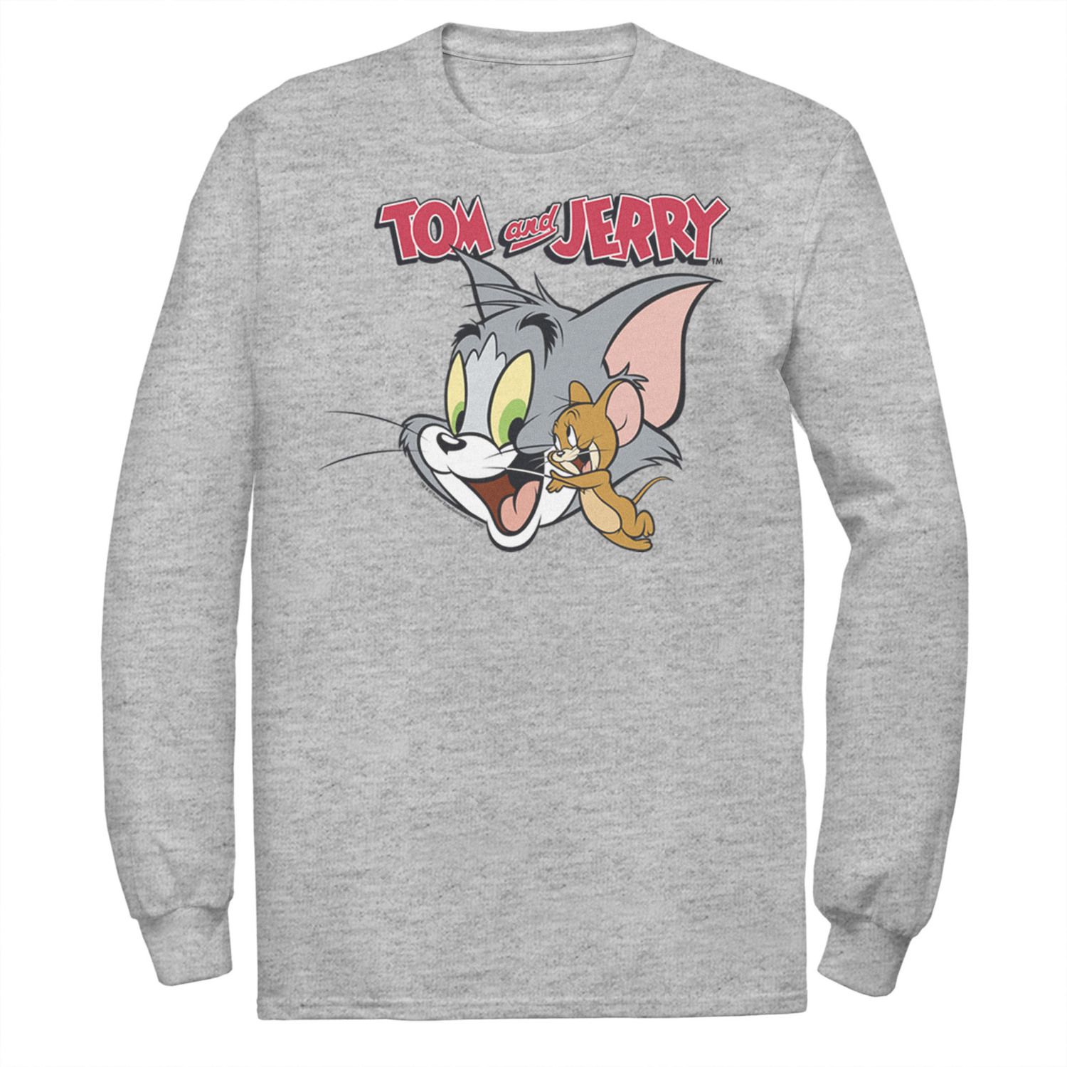 

Мужская футболка с простым портретом и логотипом Tom And Jerry Licensed Character