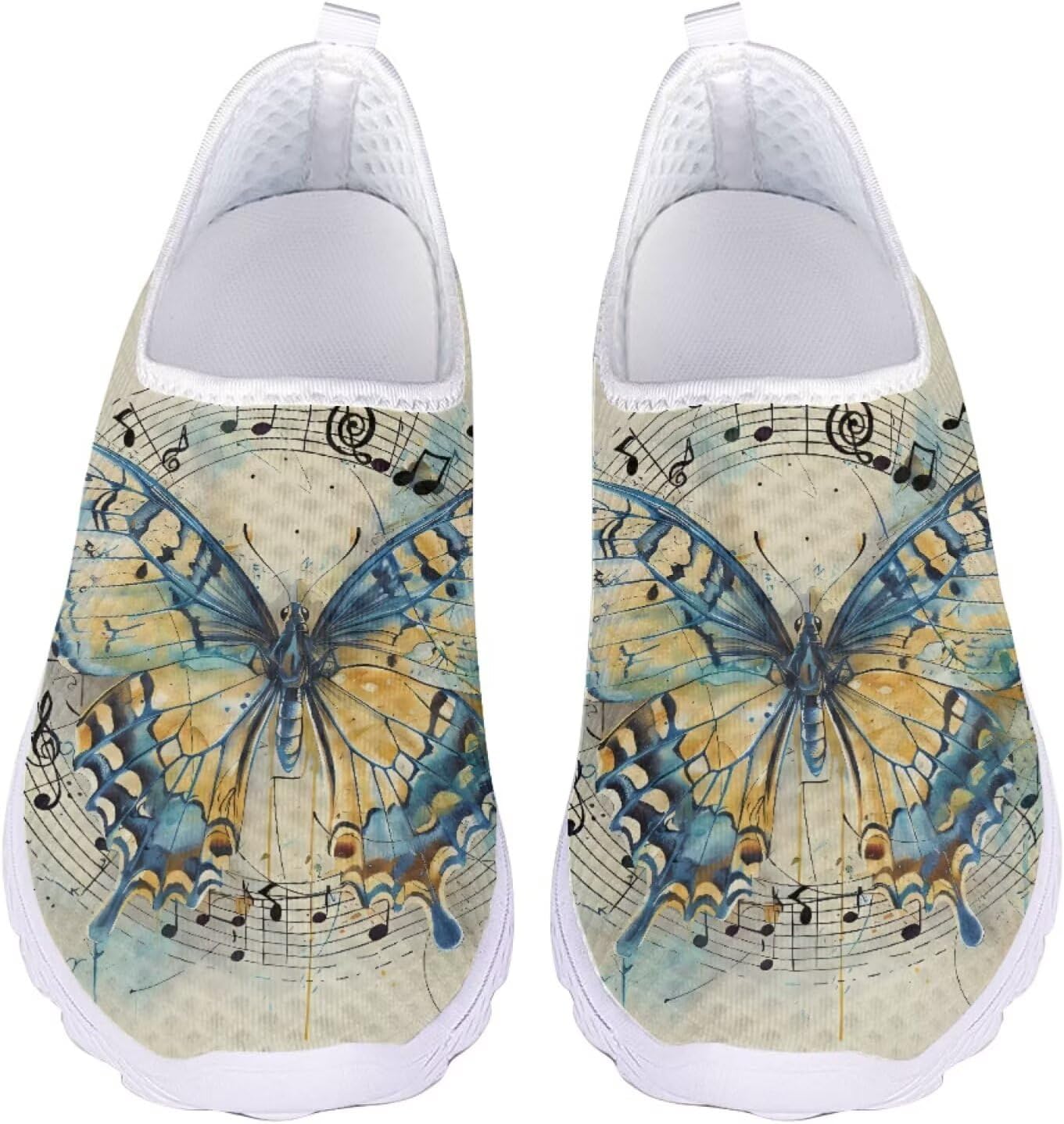 

Кроссовки Jeiento Comfort Slip On для женщин и мужчин с сеткой, дышащие теннисные кроссовки для спорта и бега, повседневные лоферы с бабочкой, Butterfly