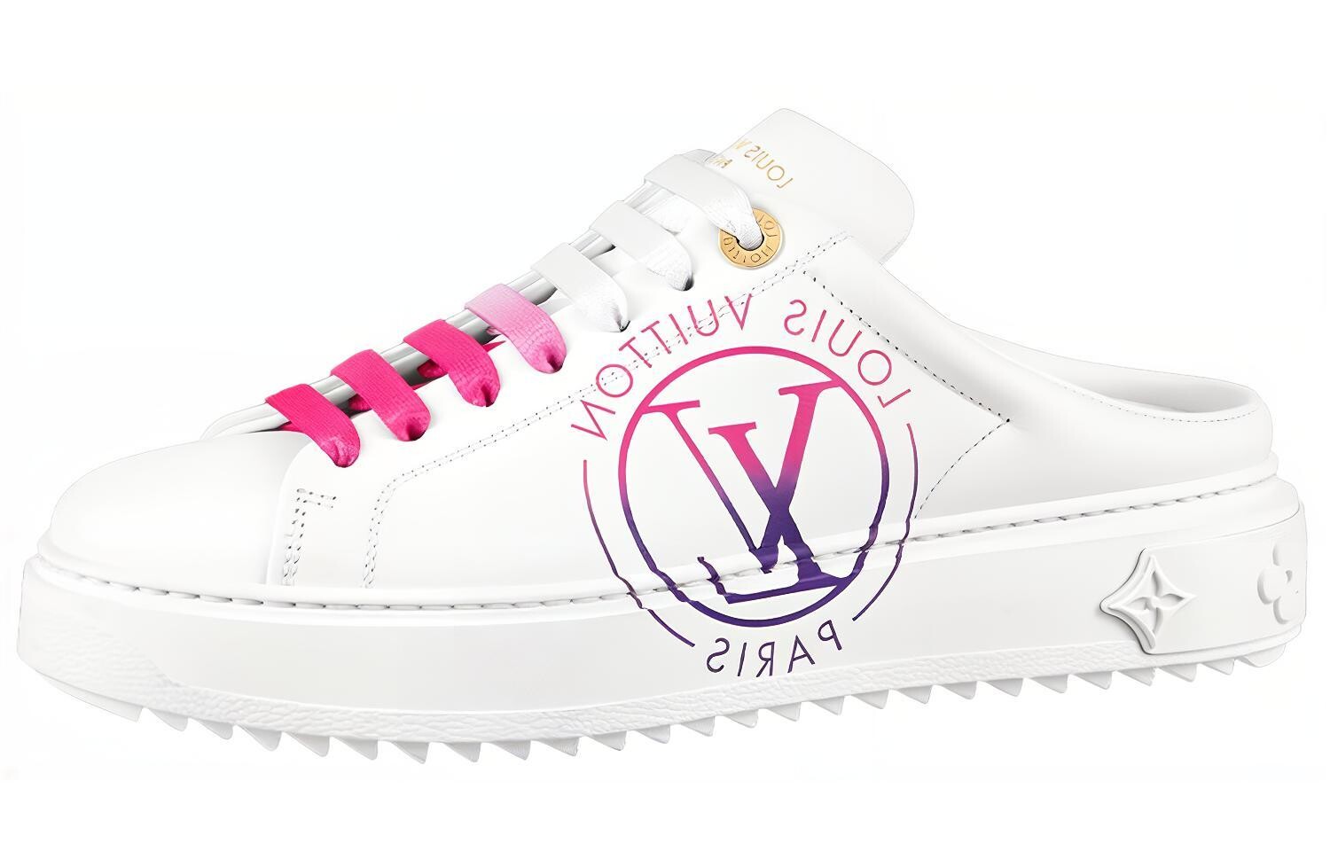 Сандалии женские Skateboard Louis Vuitton, белый / розовый — фото 2