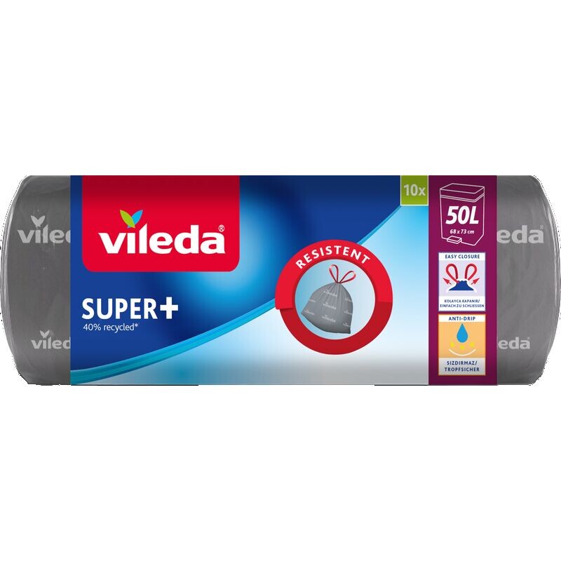 

Мешки для мусора Супер+ на шнурке 50 л Vileda, 10 шт.