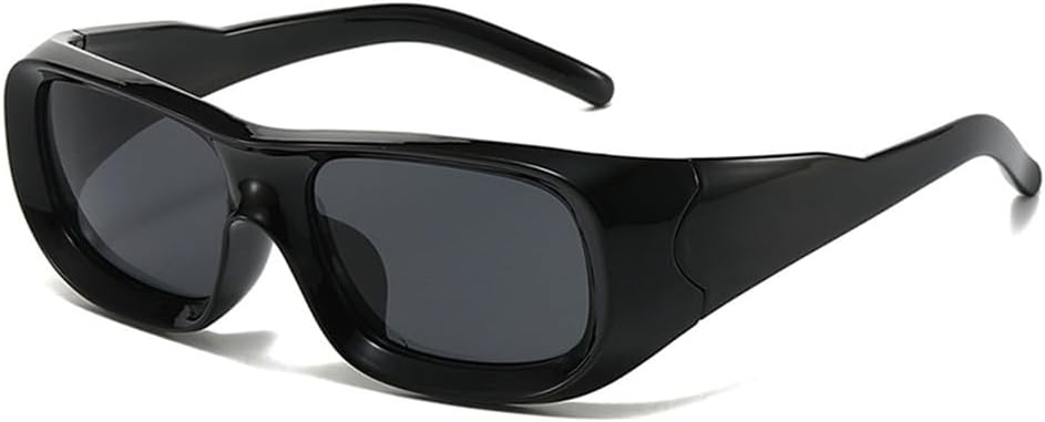 

Ретро женские солнцезащитные очки для спорта на открытом воздухе, зеркальные, с защитой от УФ-излучения UV400; мужские солнцезащитные очки в стиле панк LANGSER, Glossy Black Gray