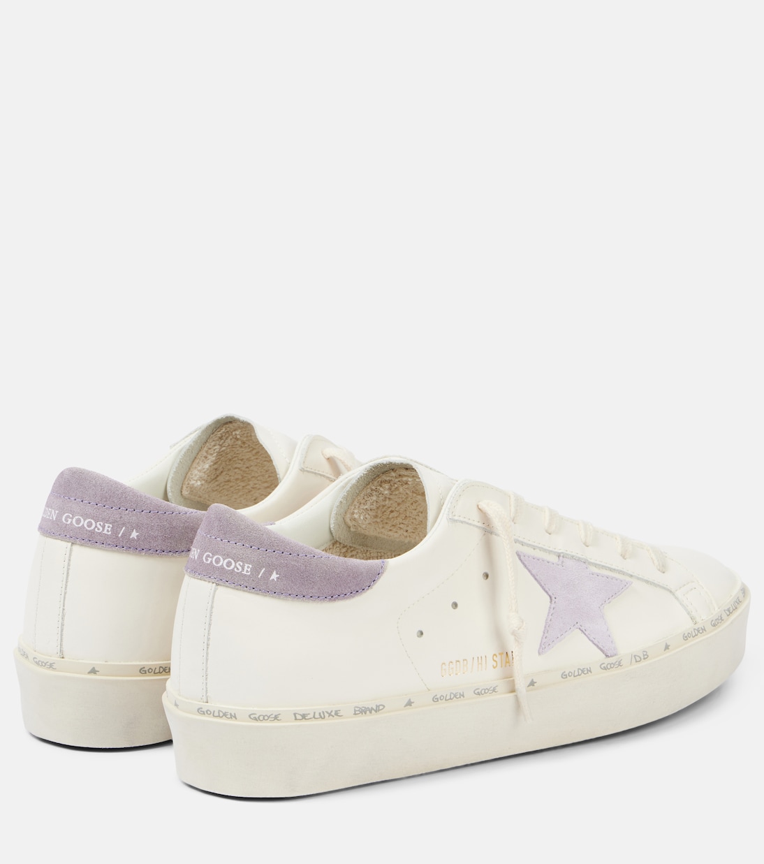 Hi Star замшевые кроссовки Golden Goose, White/Lilla/Lilac — фото 2