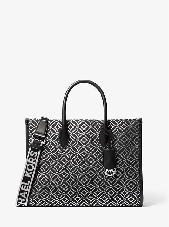 

Сумка-Тоут Mirella среднего размера с металлическим логотипом и жаккардом Michael Kors, мультиколор