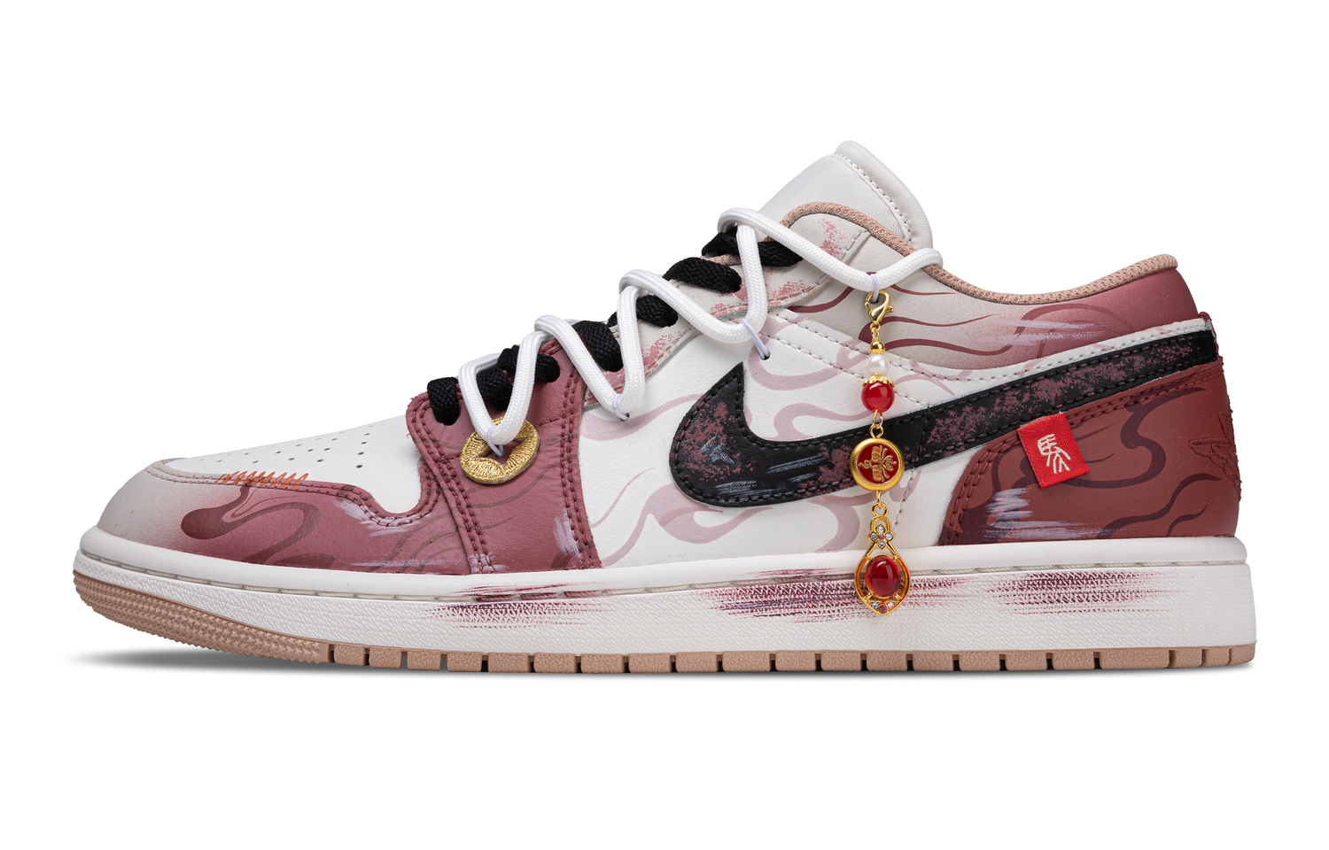 

Jordan Кроссовки Air 1 Instant Wealth Abrasion Resistant Low top Vintage Basketball Shoes Unisex Rose Red