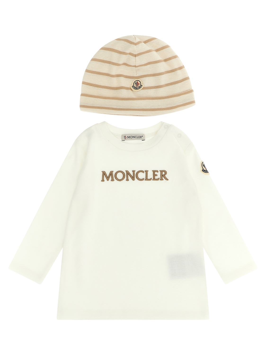 Детский комплект: футболка + леггинсы + шапочка Moncler Enfant, мультиколор — фото 2