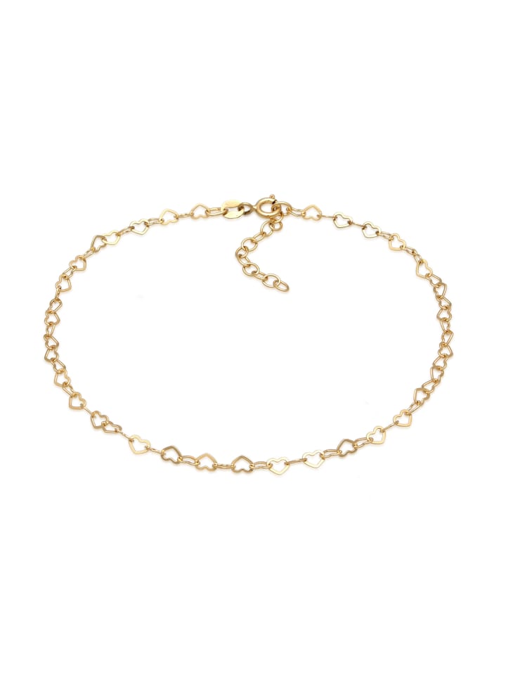 

Elli Браслет Fußschmuck 925 Sterling Silber Herz in Gold