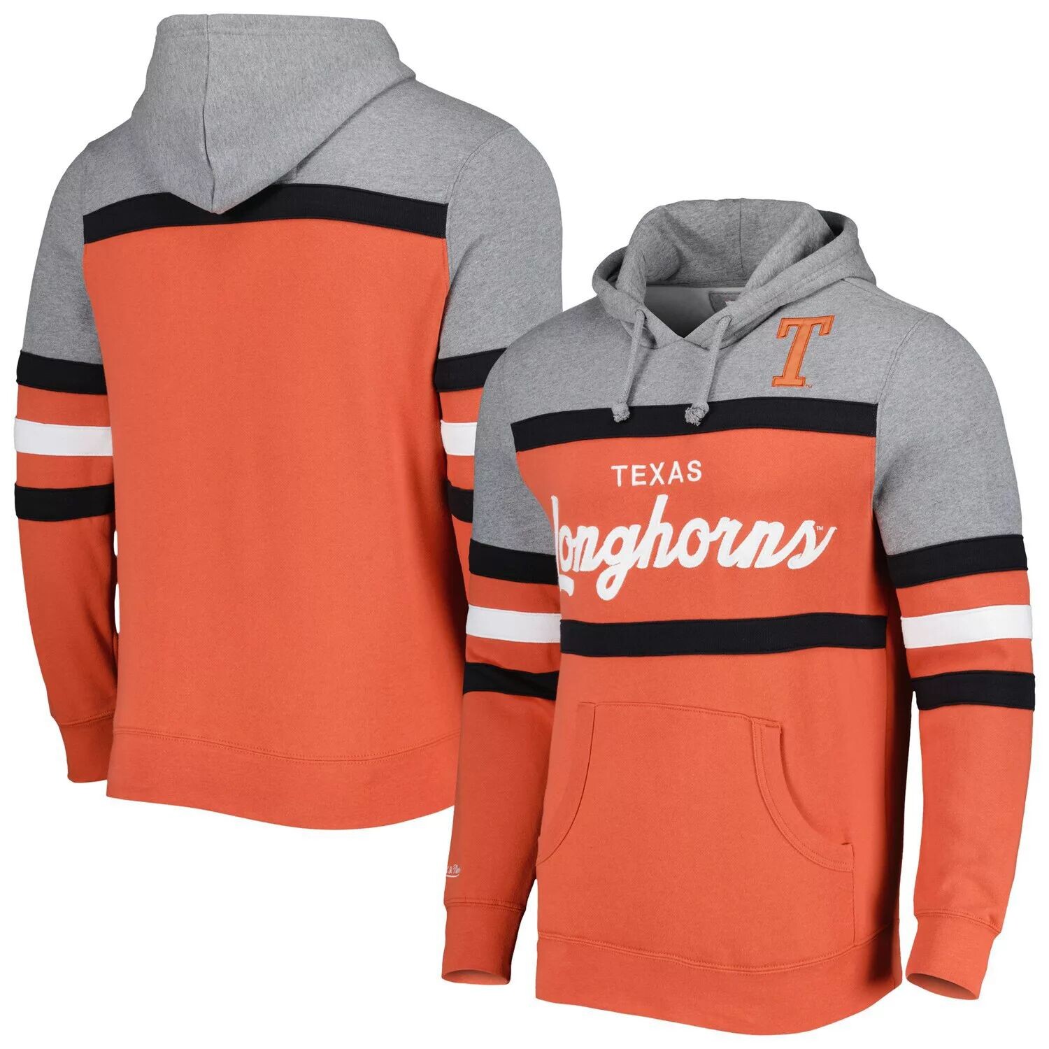 

Мужской пуловер с капюшоном Mitchell & Ness Texas Orange Texas Longhorns Head Coach