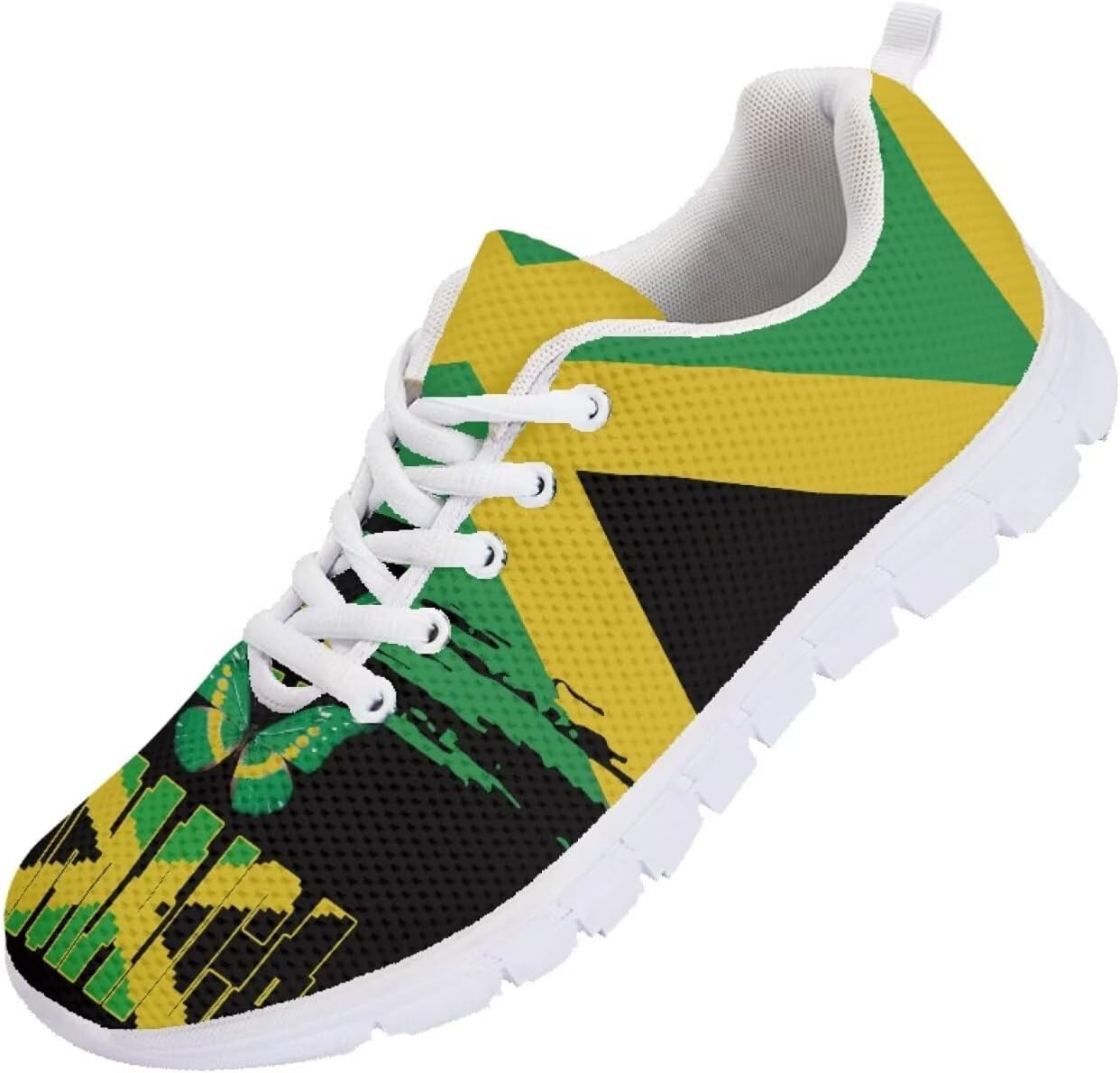 

Женские и мужские кроссовки для бега, модные кеды, легкие спортивные кроссовки для фитнеса и тренировок, для тенниса, бега и походов Getelinseng, Jamaican Flag
