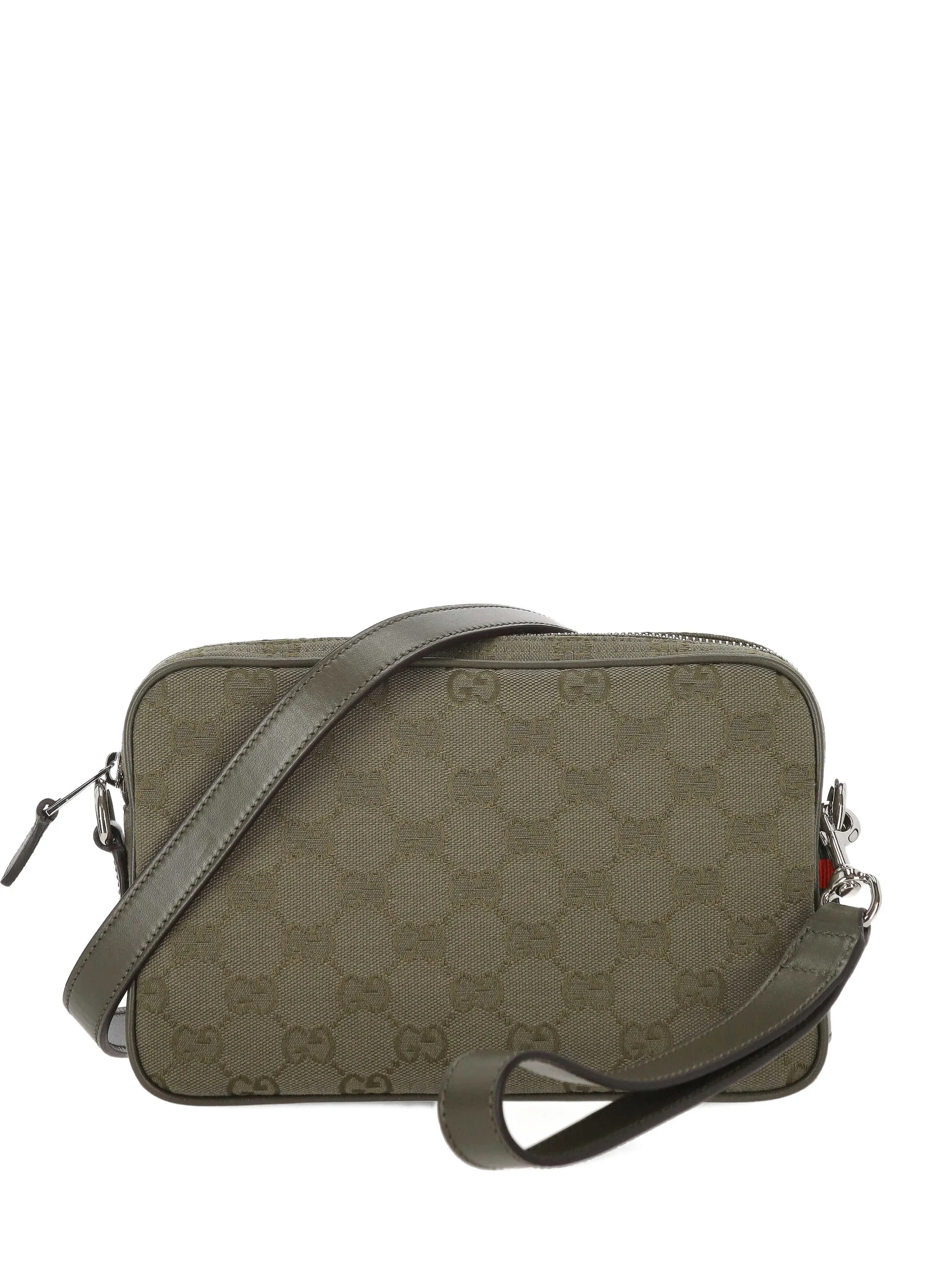 

Маленькая холщовая сумка-мессенджер GG Gucci, зеленый
