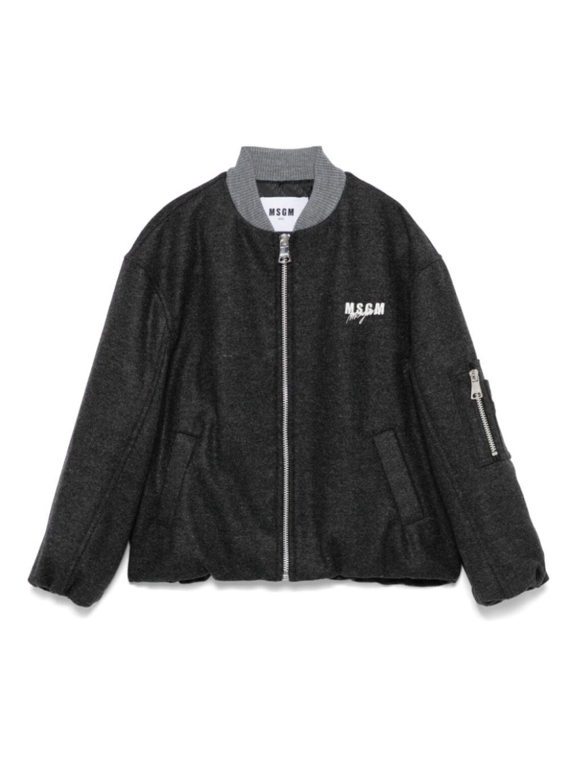 

MSGM Kids фетровый бомбер, серый