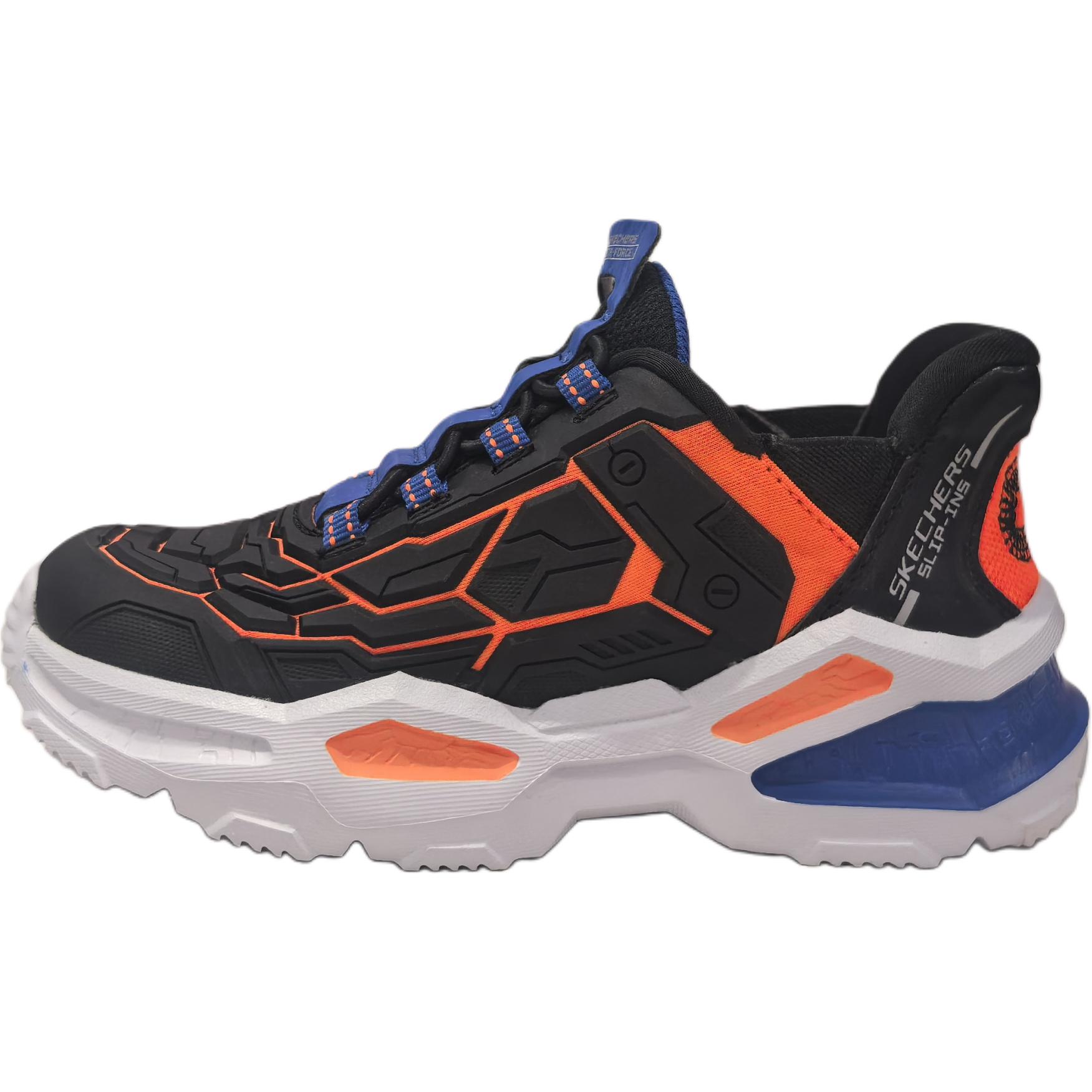 

Износостойкие дышащие низкие детские повседневные кроссовки Black Orange Kids' Skechers Kids