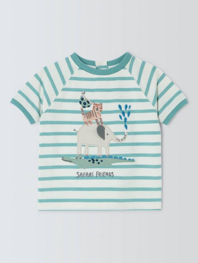 

Футболка в полоску baby safari friends John Lewis, разноцветный