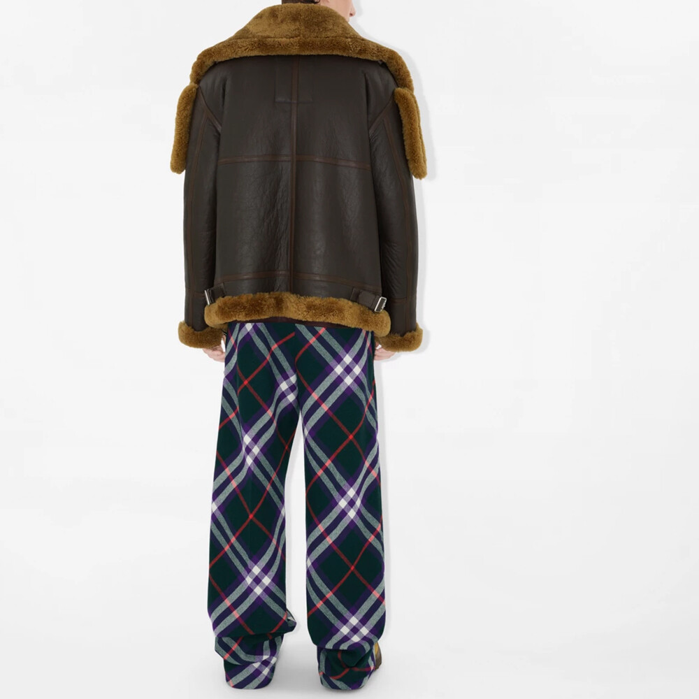 Куртка мужская Burberry, кожаная, темно-коричневый — фото 3