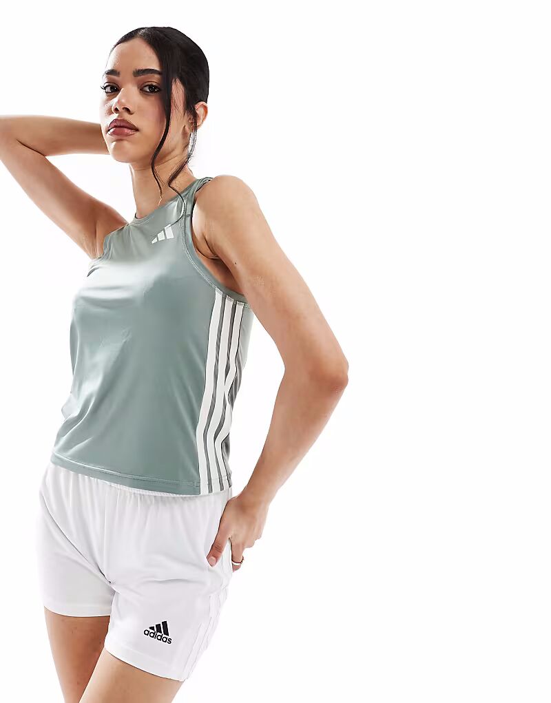 

Топ Adidas Training Essentials серебристо-зеленого цвета Adidas Performance